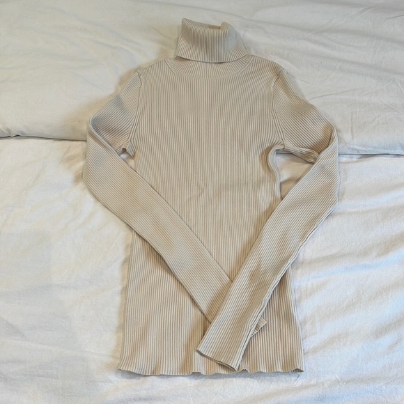 CREAM BABATON 2XS TURTLENECK LONG SLEEVE TOP - Picture 1 of 4